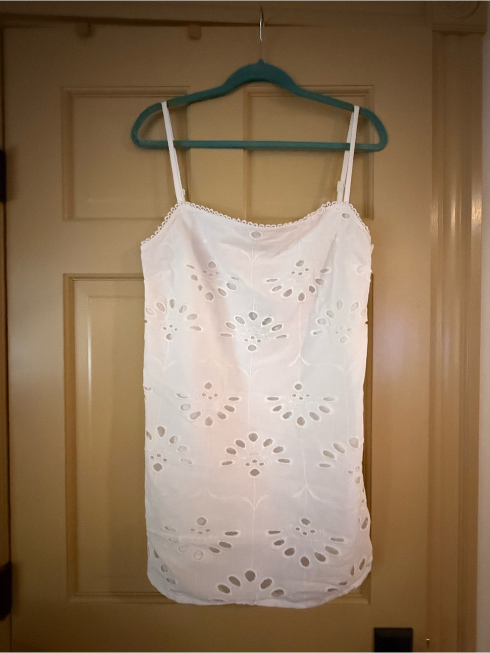 PrettyLittleThing White Eyelet Slip Mini Dress